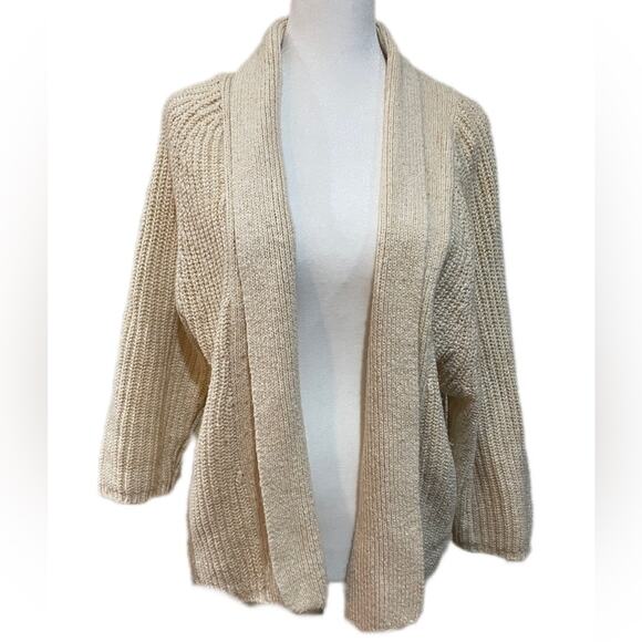 Sundance Tan Open Front Ribbed Knit Cardigan Size XS - Picture 1 of 8